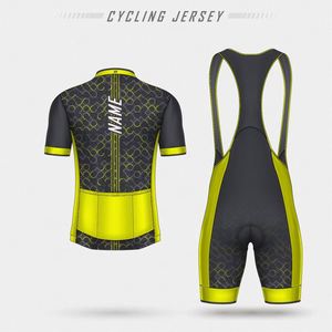Maillot de cyclisme personnalisé à prix de gros, séchage rapide, respirant, extensible, 100 % polyester, avec coussinet intégré - Product Image 2