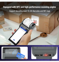 Terminal de point de vente Android portable robuste de 6 pouces, scanner PDA avec imprimante thermique réglable de 30 à 80 mm, prise en charge 4G WIFI NFC OEM