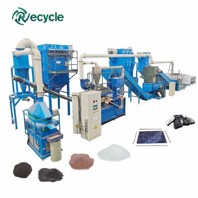 Factory Supply Full Automatic Solar Panels Recycling Production Line Photovoltaic Crushing Separating Machine