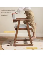 Chaise d'étude pour enfants en bois massif, hauteur réglable, design minimaliste, siège en éponge haute densité, chaise d'étude et de repas ETY002