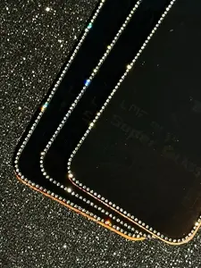 Iphone के लिए लक्जरी ग्लिटर डायमंड टेम्पर्ड ग्लास स्क्रीन रक्षक 16 17 प्रो मैक्स 15 प्लस 14 13 12 11 11 गैंडे गोपनीयता फिल्म - Product Image 4