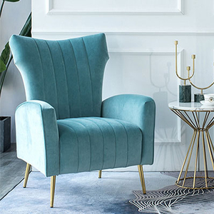 Chaises de salon d'hôtel en bois confortables et luxueuses, style antique, velours tigre - Product Image 1