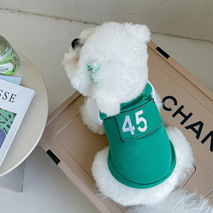 Ropa para mascotas, chaleco deportivo para perros y gatos, talla 45, verde, con cremallera y forro polar, cómodo para todas las estaciones - Product Image 2