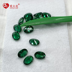 พลอยสังเคราะห์สีเขียวมรกตทรงรี เกรด 3A แบบนาโนคริสตัล - Product Image 2