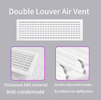 Grille d'aération double déflection en ABS, taille de l'ouverture 1500 * 130 mm, réglable, pour plafond et mur, système HVAC