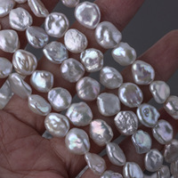 Perles d'eau douce baroques Keshi blanches naturelles de qualité AAA, 8-9 mm, à fort lustre, en forme de pétale, certifiées par un tiers XM