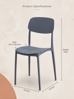 Chaise de salle à manger en plastique PP moulé intégré de style nordique, avec pieds évasés, anti-basculement, empilable, pour restaurant, maison, terrasse