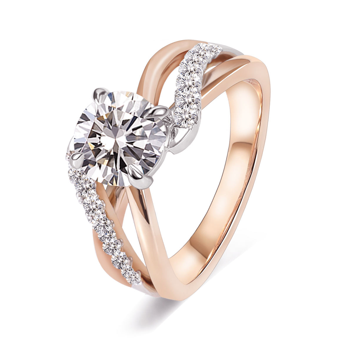 14K yellow gold lab diamond ring