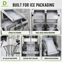 Machine d'emballage automatique de sacs de glaçons avec peseuse linéaire, ligne de conditionnement verticale pour glaçons en tube, en pépites et en flocons