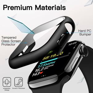 Étui de montre étanche personnalisé pour Apple Watch Series 12, verre PC deux en un, protection de montre intelligente pour IWatch SE 4 46 mm, couverture complète - Product Image 2