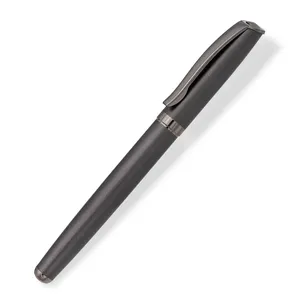 עטי מזרקה מתכת מט שחור ואפור עט דיו נוזלי לקידום מכירות יוקרה מתנות לוגו מותאם אישית עטי דיו
