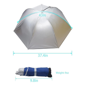 Chapeau parapluie léger et pliable, protection solaire et pluie, logo personnalisé, tissu pongé 190T, vente en gros, parapluie de tête pour le jardin - Product Image 4