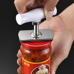 Stainless Steel Bottle Opener Multifunctional Can Opener Kitchen Tool With Handle White And Green JQ 8877 - Product Image 1