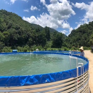 <span class=keywords><strong>SDM</strong></span> dimensione personalizzata Eco Friendly acquacoltura fodera per laghetto serbatoio per piscina supporto in lamiera d'acciaio fodera in PVC Canvas Farming Round Fish Tank - Product Image 6