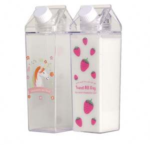 Tasse à lait carrée créative en plastique 500/1000ML, anti-fuite avec couvercle push-pull, idéale pour les célébrités d'Internet, pour les fêtes, compatible lave-vaisselle, transfrontalier - Product Image 6