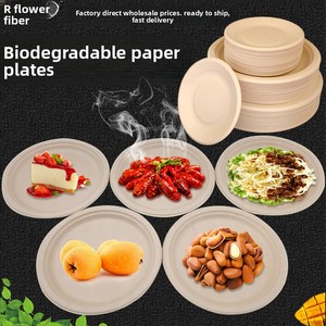 Assiettes jetables biodégradables en pulpe de papier carrées, épaisses, imperméables et résistantes à l'huile, pour pique-nique, barbecue, fête, vaisselle, 50/paquet - Product Image 3