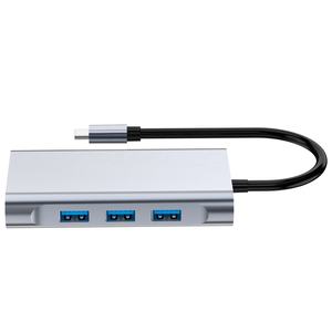 Hub adaptateur <span class=keywords><strong>USB</strong></span> type <span class=keywords><strong>C</strong></span> 7 en 1 avec 3 ports <span class=keywords><strong>USB</strong></span> 3.0 HDMI VGA Gigabit Ethernet et charge PD pour Macbook <span class=keywords><strong>Pro</strong></span> , <span class=keywords><strong>iPad</strong></span> <span class=keywords><strong>Pro</strong></span>, etc. - Product Image 3