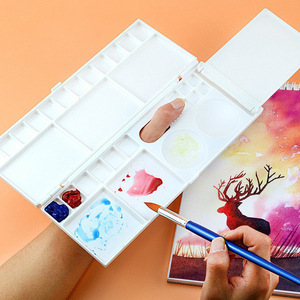 Xin Bowen boîte à <span class=keywords><strong>palette</strong></span> aquarelle boîte <span class=keywords><strong>de</strong></span> peinture hydratante <span class=keywords><strong>palette</strong></span> d'art <span class=keywords><strong>gouache</strong></span> acrylique étanche à 24 grilles - Product Image 5