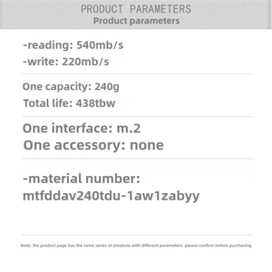 للميكرورون/ميكرون BOOT 42G <span class=keywords><strong>M</strong></span>.2 SATA محرك الأقراص ذو الحالة الصلبة MTFDDAV240TDU5300 حذاء جديد أصلي ومناسب - Product Image 5