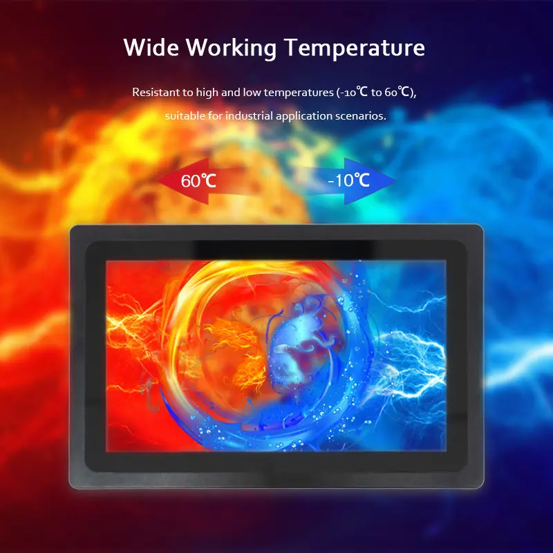Gömülü açık çerçeve 10 nokta kapasitif dokunmatik ekran lcd monitör fansız endüstriyel win 10 android tüm bir bilgisayar paneli pc