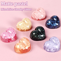 Paillettes hexagonales mates pastel macaron, de tailles variées, pour nail art, résine, artisanat, époxy, décoration DIY, échantillons en vrac