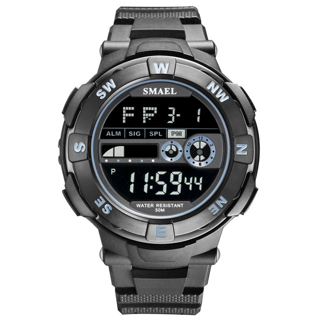 Wholesale Fashion Black Analog Digital Sport Watch Classic Electronic Movement Hand Watch Men Luminous Led Display Wrist Watch
