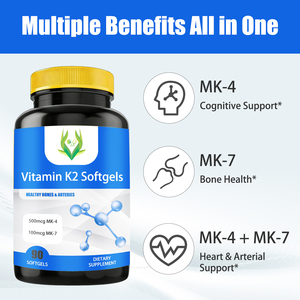 Gélules de Vitamine K2 OEM ODM pour le Soutien Cognitif, la Santé Osseuse et la Protection Cardiovasculaire, Contient de la Vitamine K2 MK-4 - Product Image 3
