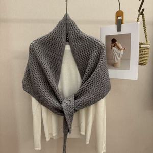Chal <span class=keywords><strong>de</strong></span> punto calado <span class=keywords><strong>para</strong></span> mujer, estilo francés chic, elegante, suave y cálido, <span class=keywords><strong>para</strong></span> otoño e invierno, uso diario - Product Image 2
