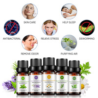 Double Étiquette 55 Types de Fragrance, Huile Essentielle de Massage d'Aromathérapie de Haute Qualité 10ml, Huile Essentielle de Lavande et Santal