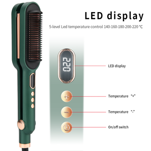 PRITECH AC Worldwide Voltage PTC Heating 2 in 1 Ceramic <strong>Hair</strong> Waver Iron <strong>Hair</strong> <strong>Straightening</strong> Brush <strong>for</strong> <strong>Thick</strong> <strong>Hair</strong> 360&deg; Swivel Cord - Product Image 5