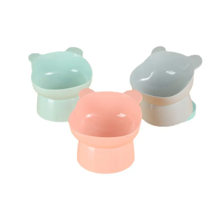 2023 Binaural cartoon High Foot Pet Dog Bowl Protection Cervical Vertebra Cat Feeding Bowl Oblique Mouth Drinking Pet Products
