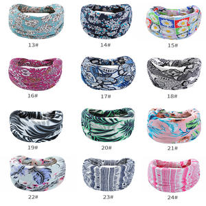 عصابات رأس بوهو ، عصابات رأس نسائية مطبوعة ، عصابات رأس عريضة ، عقال توربان غير قابلة للإنزلاق ، يوجا ، زهري ، رياضات رياضية - Product Image 3