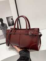 Sac à main fourre-tout pour femme, sac à bandoulière de banlieue, nouvelle collection 2026, élégant, de luxe, en PU, vintage, avec fermeture éclair, style urbain