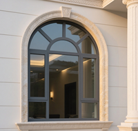 Ventanas abatibles de aluminio de arco romano clásico de estilo antiguo para proyecto de restauración de Hotel Villa Palace