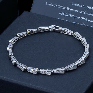 สร้อยข้อมือเงินแท้เกาหลี S925 ดีไซน์เรียบง่ายสำหรับผู้หญิง ประดับเพชรโมอิสซาไนต์ VVS GRA ระดับพรีเมียม เหมาะเป็นของขวัญสำหรับงานปาร์ตี้ ทันสมัย - Product Image 1