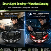Lumière d'ambiance LED solaire pour voiture, capteur de vibration intelligent, lampe d'atmosphère intérieure automobile, double charge Type-C universelle