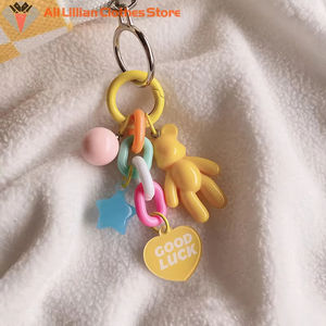クリエイティブかわいいクマカラフルキーホルダー女性女の子ファッションイヤホン保護ケースペンダントバッグ装飾アクセサリー - Product Image 3