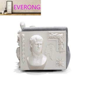 Set di Divani di Design Italiano di Alta Gamma con Struttura in Legno Massello, Poltrona Singola Moderna in Tessuto Nabuk, Arredamento di Lusso per Soggiorno - Product Image 4