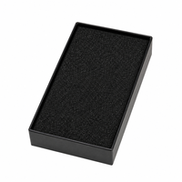 Boîte cadeau rigide noire avec insert en mousse, logo en feuille d'or, emballage en deux parties avec couvercle et base pour bijoux, électronique, cosmétiques