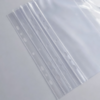 Protège-cartes photo ultra-transparents à 1 pochette pour classeur A5 à 6 anneaux, pages photo double face à chargement par le haut