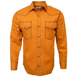 Duty Flame Resistant Waterproof Breathable <b>Welding</b> FR <b>Shirt</b> 100% Cotton FR Workwear Men Long Sleeve Heavy - Product Image 1