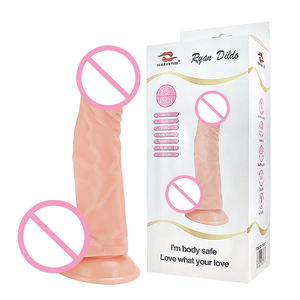 卸売りソフトPVC女性オナニーペニスディルド大人用おもちゃ吸引カップ付きリアル8.27インチディルド大人用おもちゃ箱 - Product Image 1