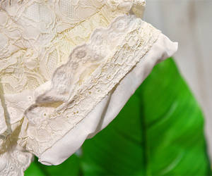 Distribuidor de Fábrica China, Ropa para Niñas, Conjuntos de Camiseta con Estampado de Lunares Color Mandarina y Minifalda de Encaje Extra Corta - Product Image 5