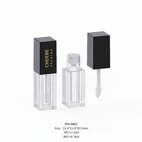 Choebe 4,8g Contenants de voyage miniatures en plastique pour brillant à lèvres, tubes de rouge à lèvres vides portables, forme carrée, bouchon à vis, 4,8ml, cosmétique personnalisé