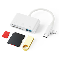 Adaptateur Micro OTG Multifonction 3-en-1 Worthspark USB Type-C 3.0 Lecteur de Cartes SD TF Externe pour Téléphone Android