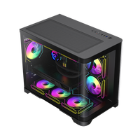 GAMEMAX HYPE-M Mid Tower MicroATX Gaming PC Case with Curved Glass Panel Steel Construction in Stock