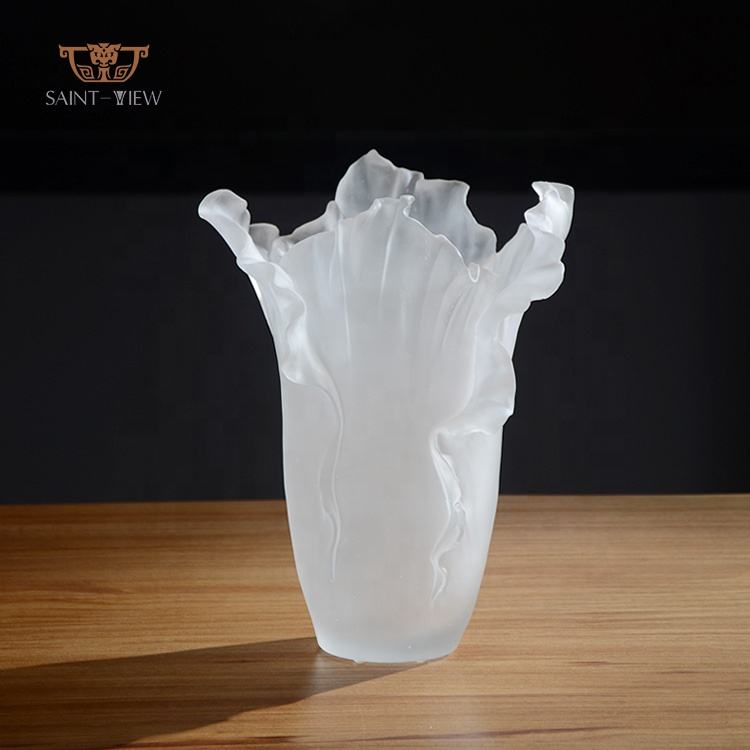 SAINT-VIEW Original Design Pate De Verre Crystal Glass Vase For Wedding Centrepiece Home Decor