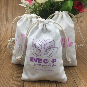 月経カップ用カスタム8オンスコットンキャンバス巾着ダストギフトバッグ包装ポーチ - Product Image 2