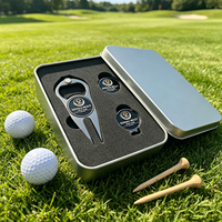 Kit de golf portable : Outil de réparation de divots professionnel Switchblade et marqueur de balle de golf en métal gravé pour golfeur professionnel