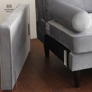 KD-tapicería para sofá de 3 plazas, de fácil montaje paquete plano, tela de terciopelo, gris, verde, precio al por mayor de fábrica <span class=keywords><strong>2022</strong></span> - Product Image 4